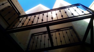 General Metal Works Malta Wrought Iron Balcony with Glass floor